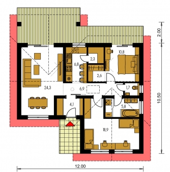Grundriss des Erdgeschosses - BUNGALOW 160